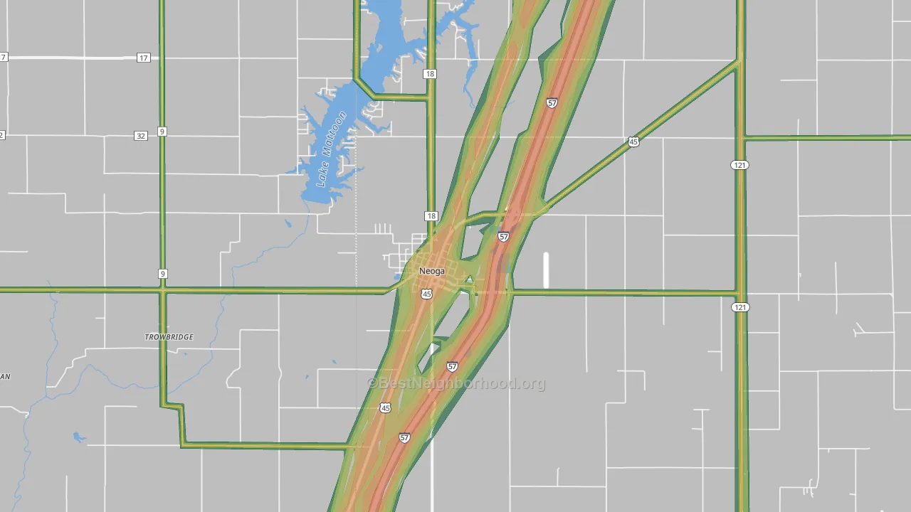 62447, IL Map of Noise Levels in 62447