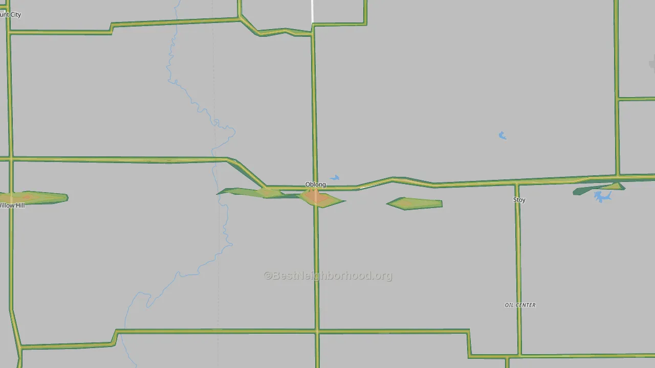 62449, IL Map of Noise Levels in 62449