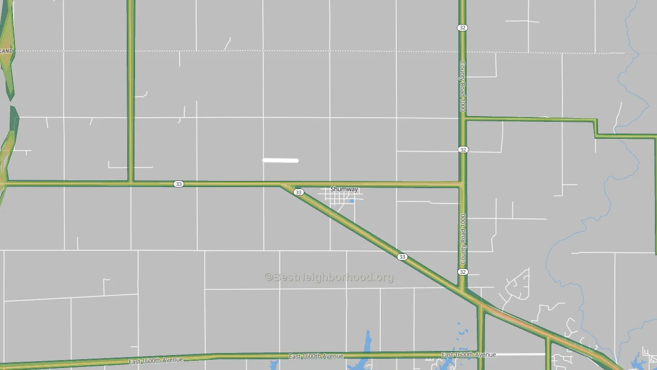 62461, IL Map of Noise Levels in 62461