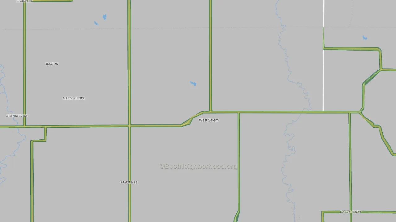 62476, IL Map of Noise Levels in 62476