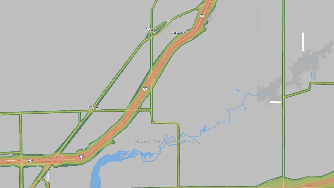 62501, IL Map of Noise Levels in 62501