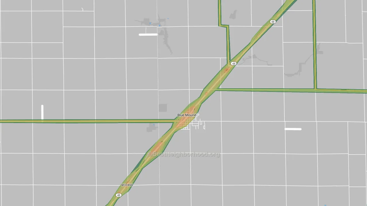 62513, IL Map of Noise Levels in 62513