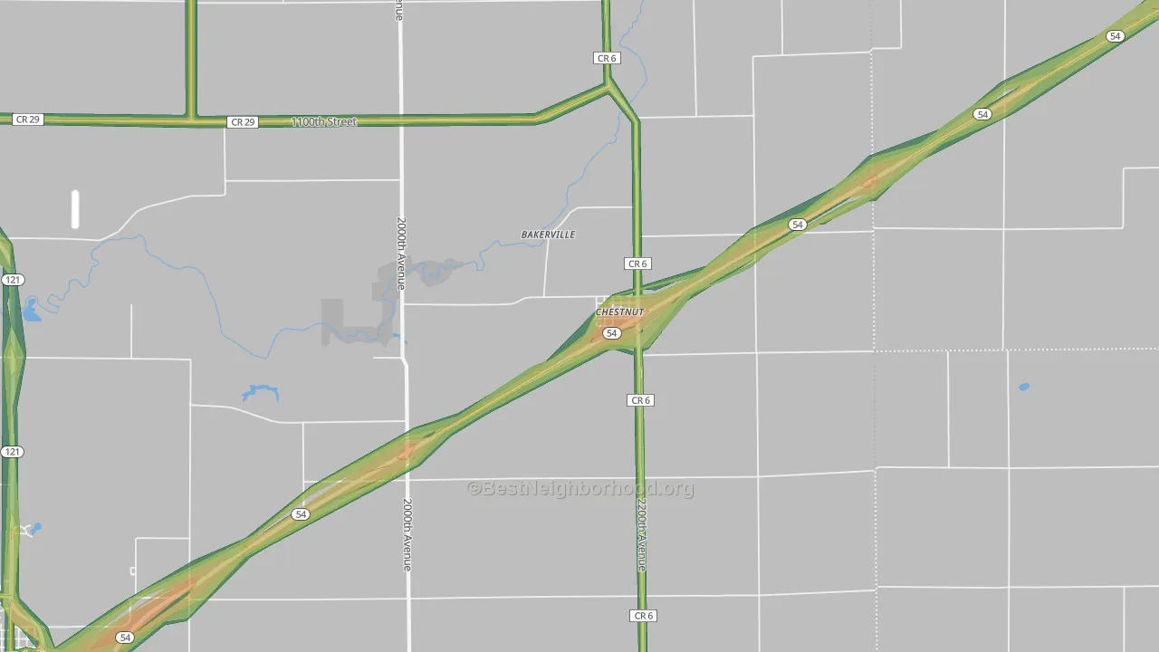 62518, IL Map of Noise Levels in 62518