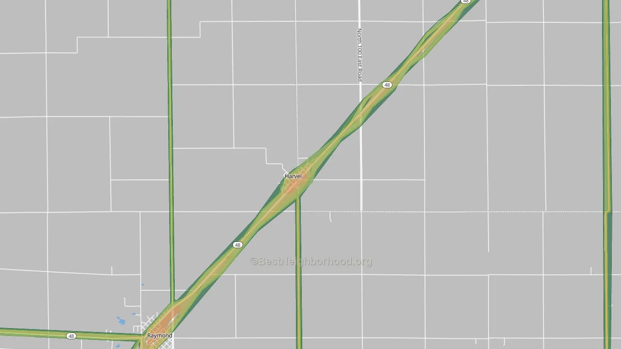 62538, IL Map of Noise Levels in 62538