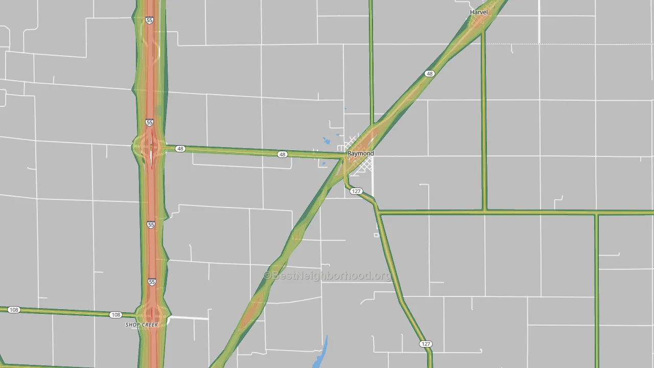 62560, IL Map of Noise Levels in 62560