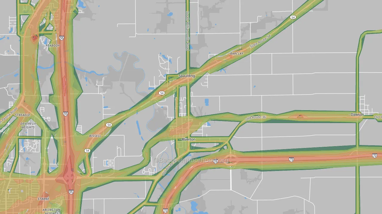 62561, IL Map of Noise Levels in 62561