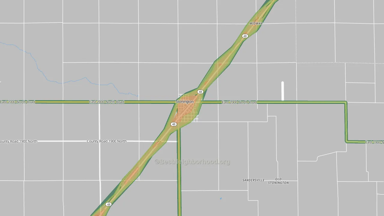 62567, IL Map of Noise Levels in 62567
