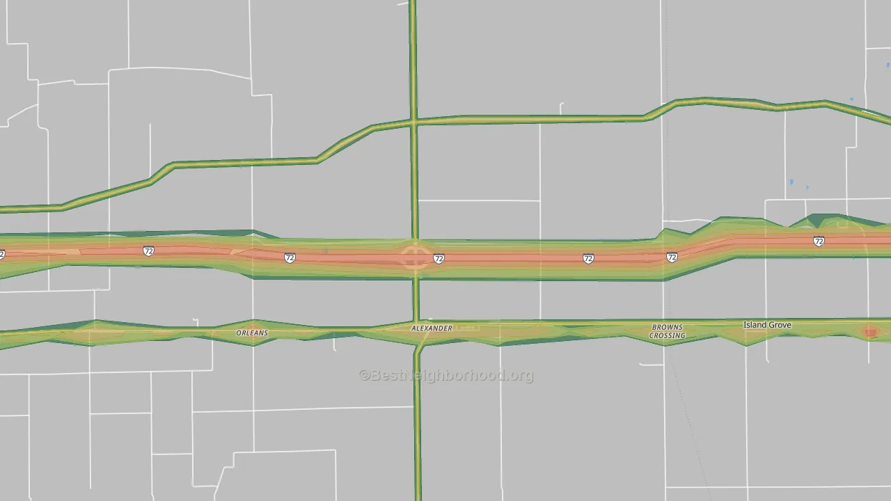 62601, IL Map of Noise Levels in 62601