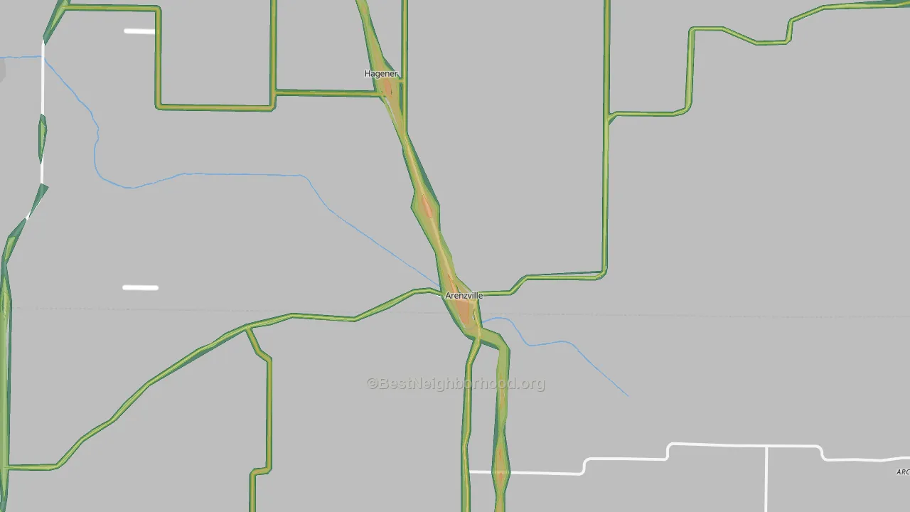62611, IL Map of Noise Levels in 62611