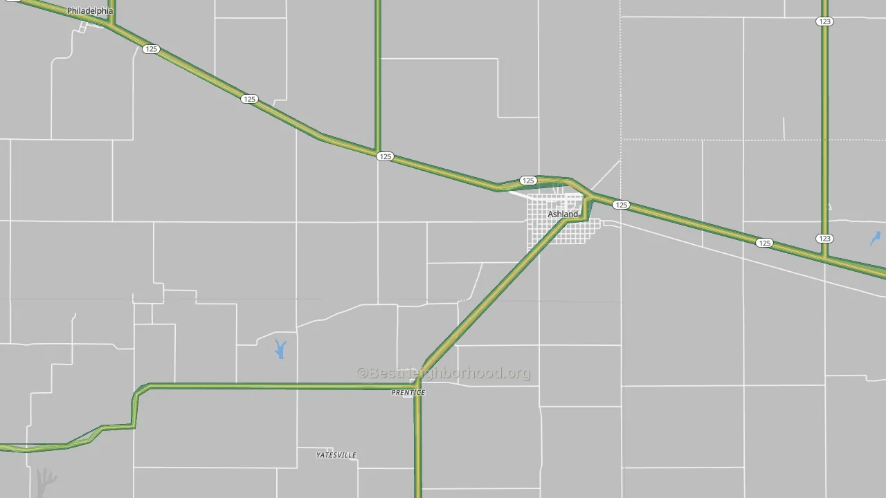 62612, IL Map of Noise Levels in 62612