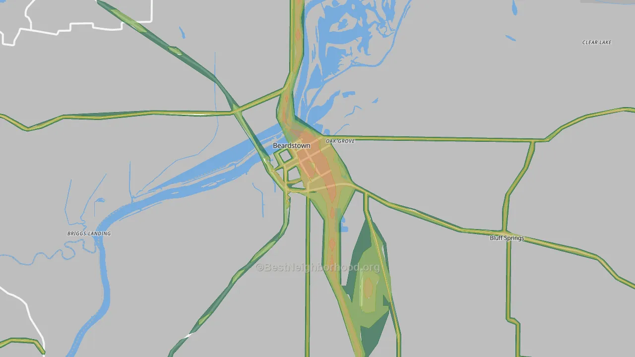 62618, IL Map of Noise Levels in 62618