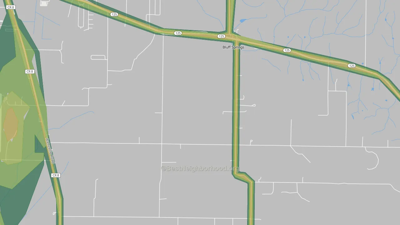 62622, IL Map of Noise Levels in 62622
