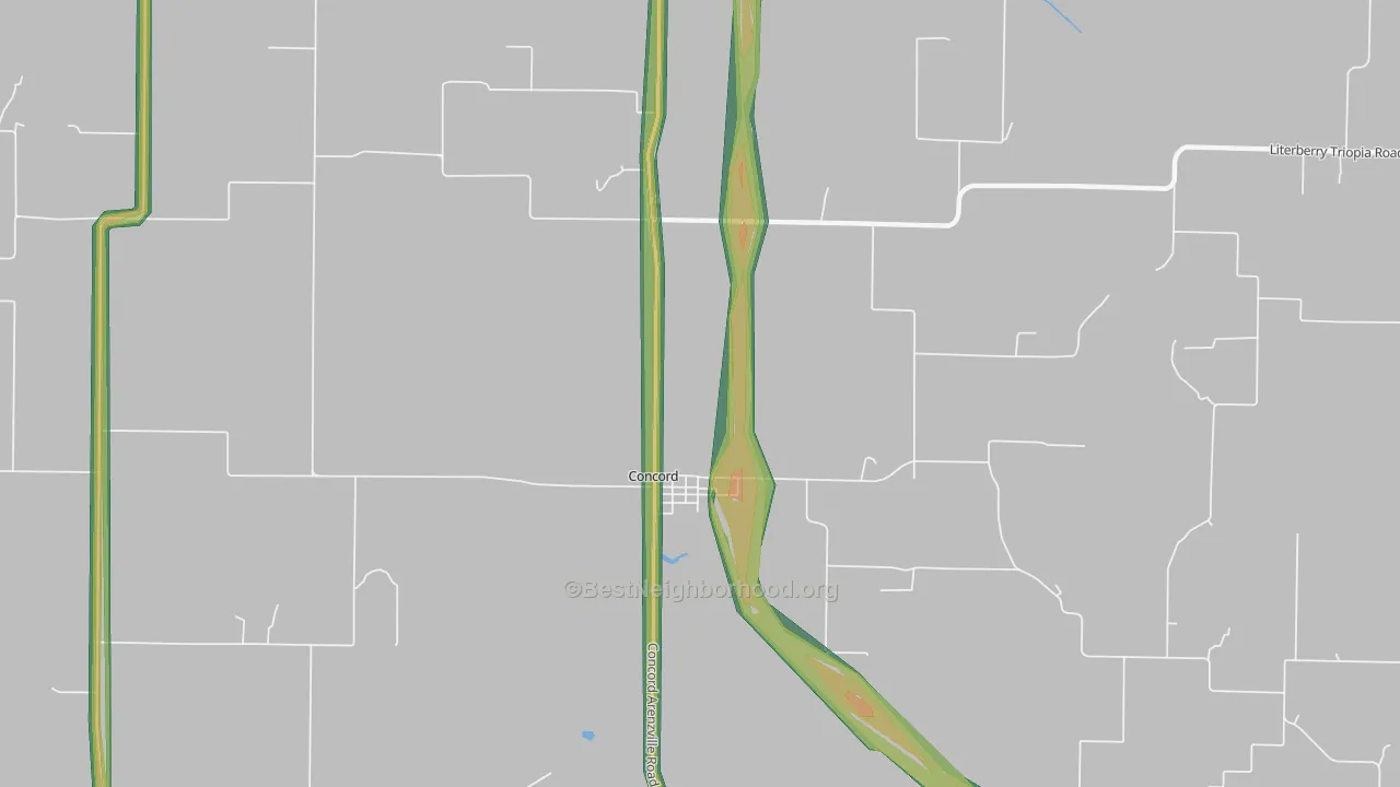 62631, IL Map of Noise Levels in 62631