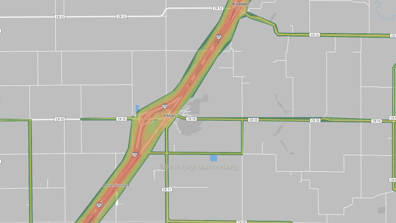 62634, IL Map of Noise Levels in 62634