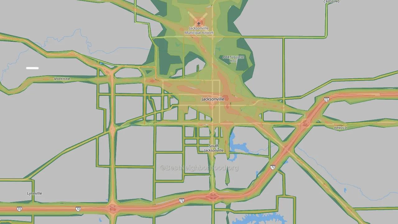 62650, IL Map of Noise Levels in 62650