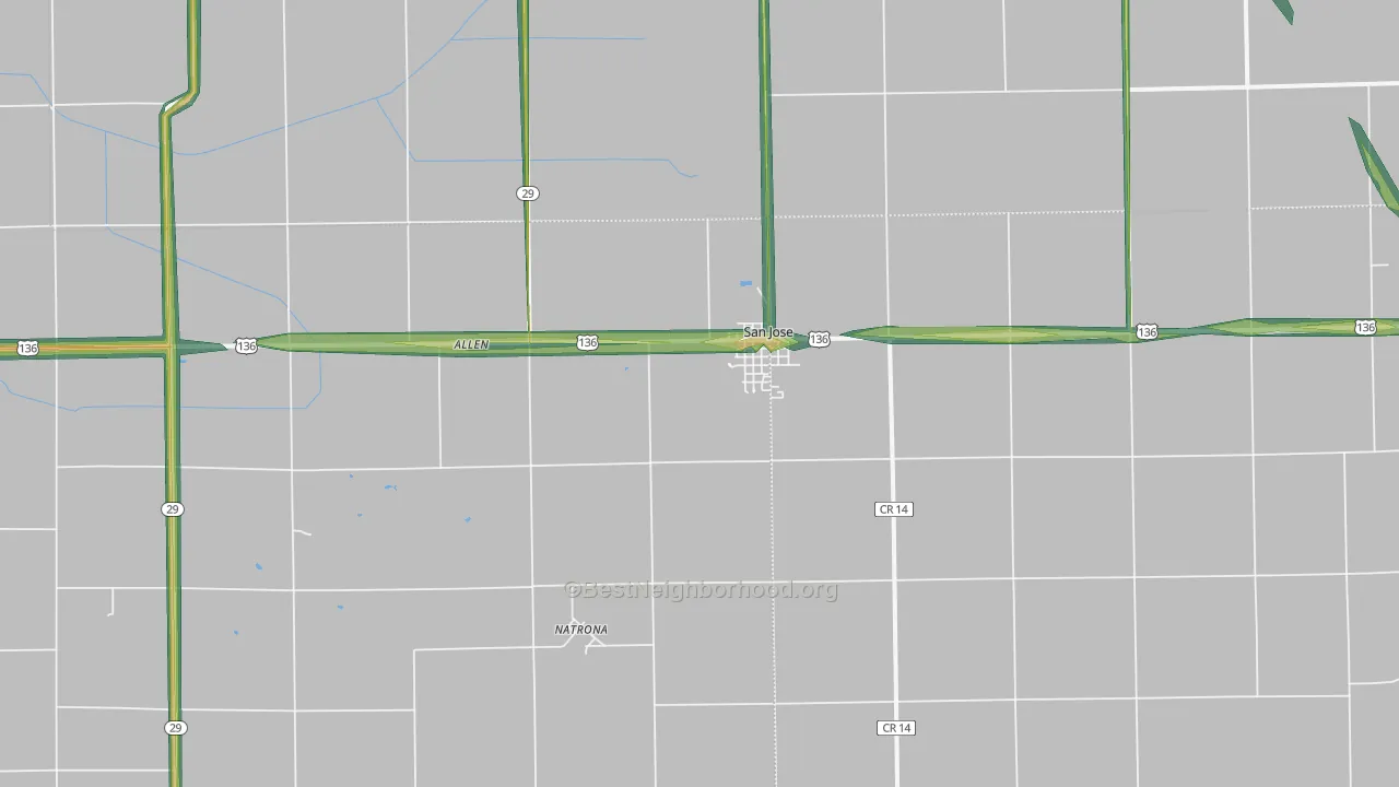 62682, IL Map of Noise Levels in 62682
