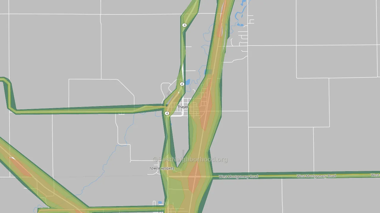 62689, IL Map of Noise Levels in 62689