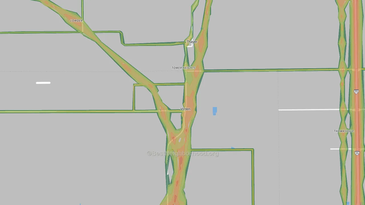 62690, IL Map of Noise Levels in 62690