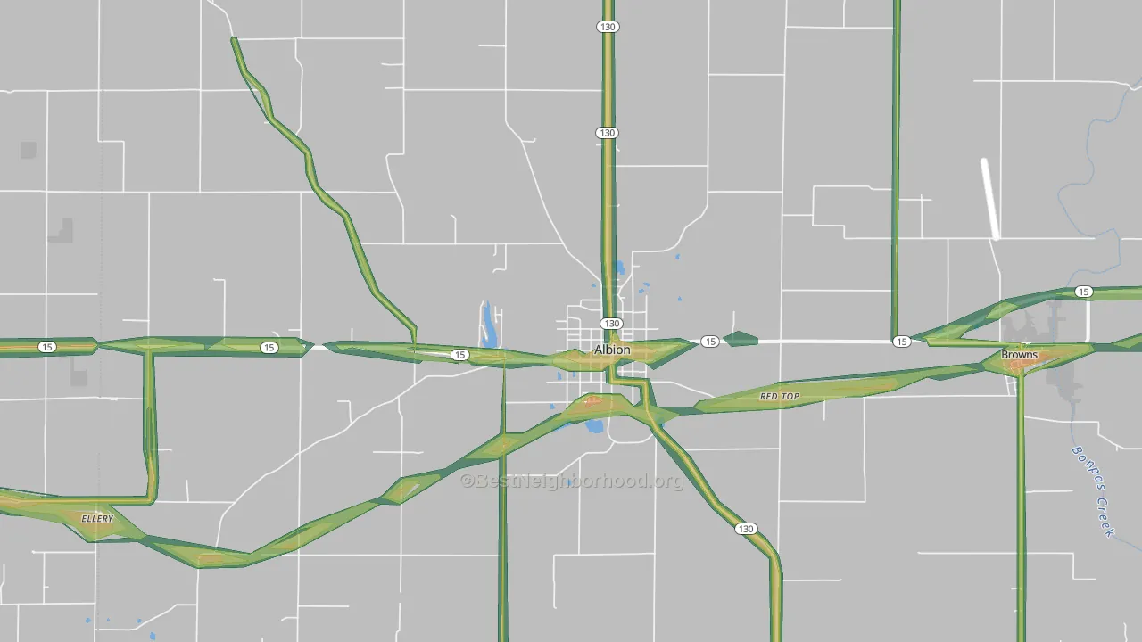 62806, IL Map of Noise Levels in 62806