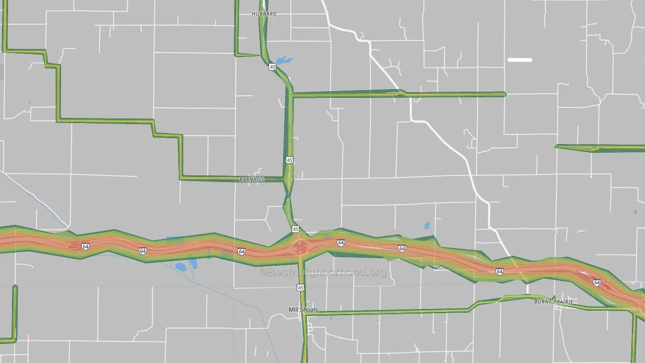 62809, IL Map of Noise Levels in 62809