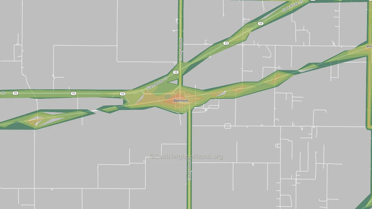 62811, IL Map of Noise Levels in 62811