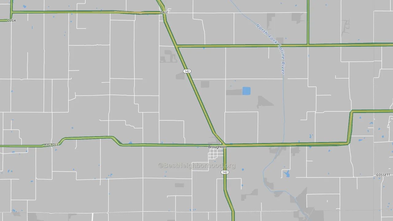 62817, IL Map of Noise Levels in 62817