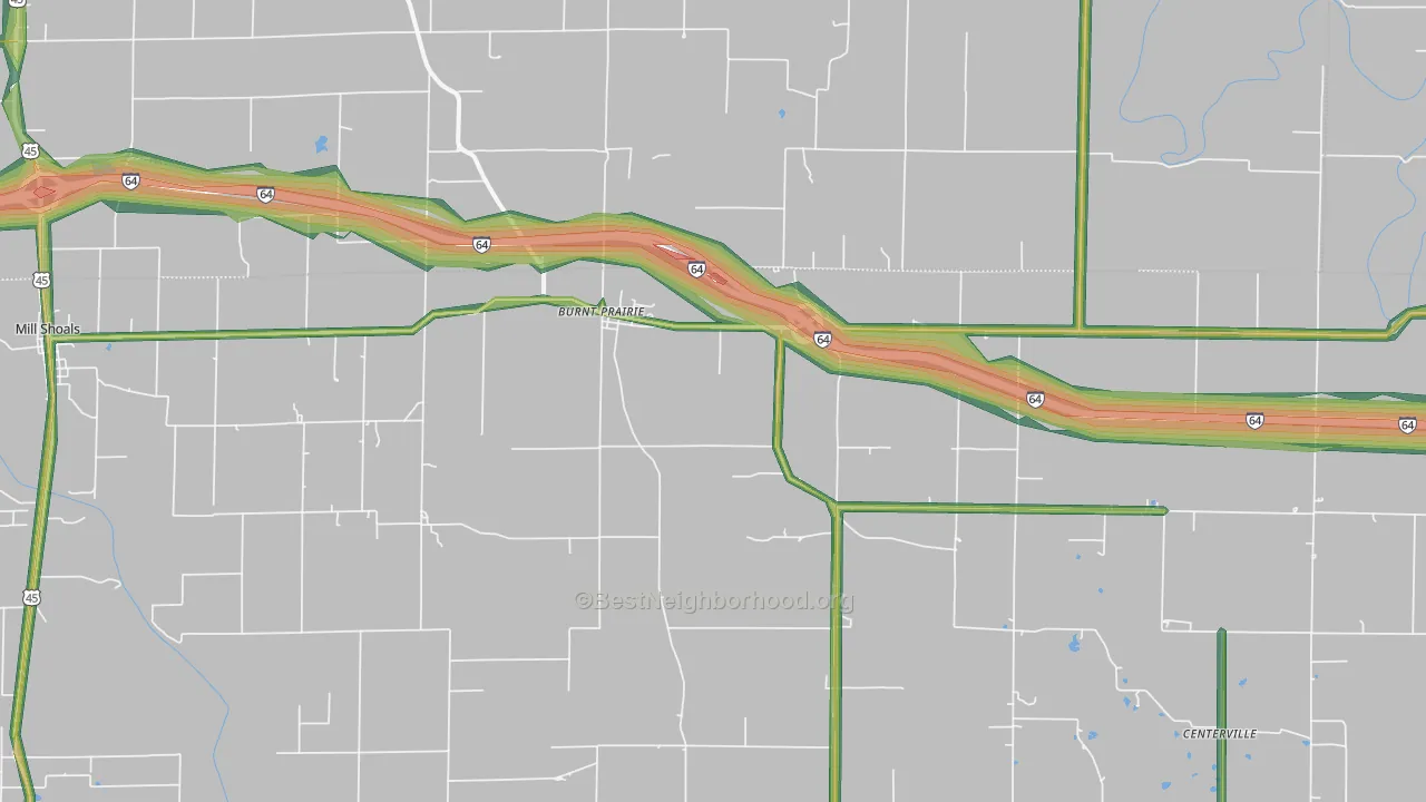 62820, IL Map of Noise Levels in 62820