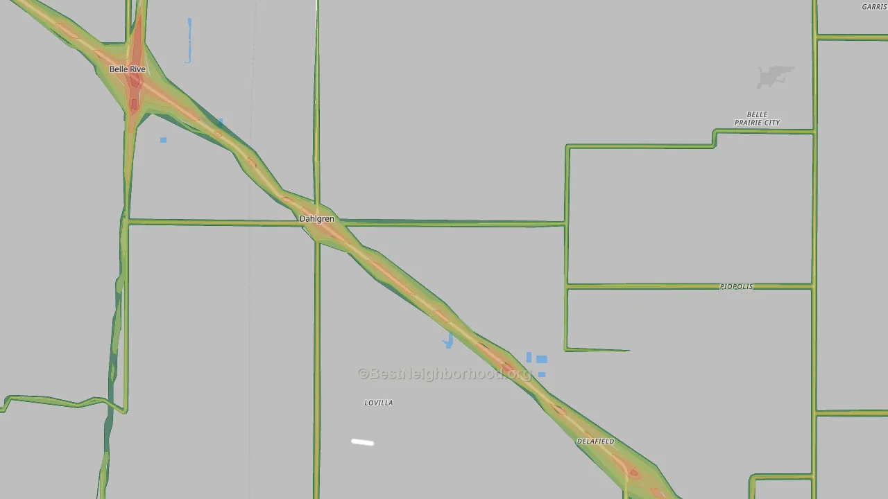 62828, IL Map of Noise Levels in 62828