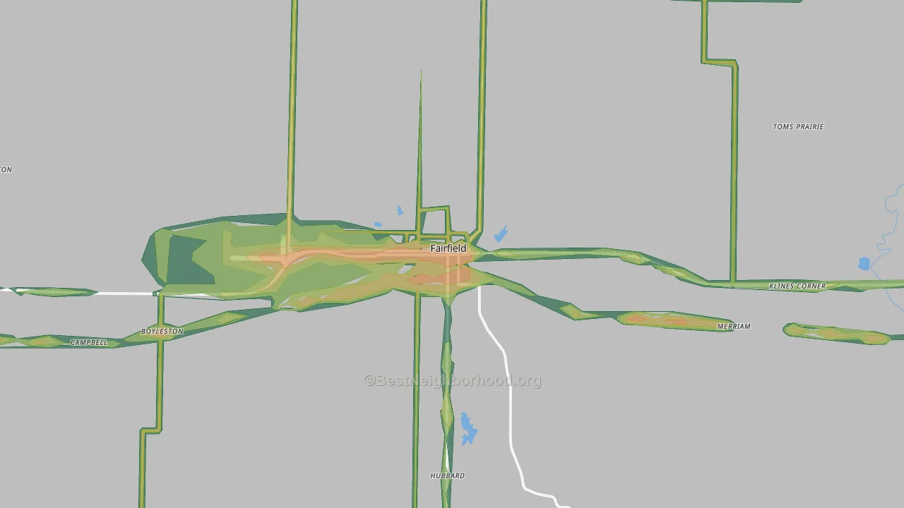 62837, IL Map of Noise Levels in 62837