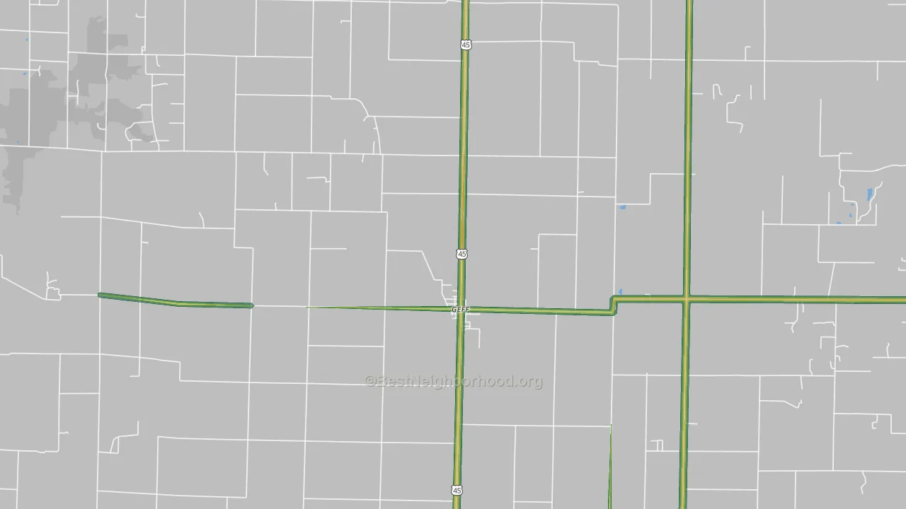 62842, IL Map of Noise Levels in 62842