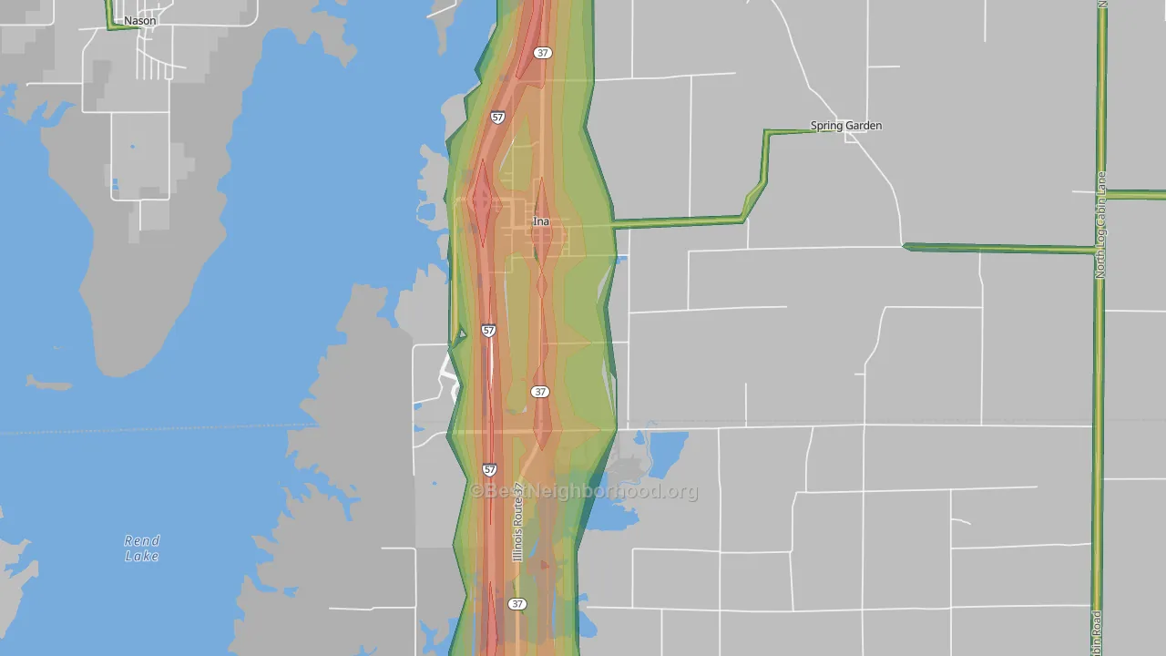 62846, IL Map of Noise Levels in 62846