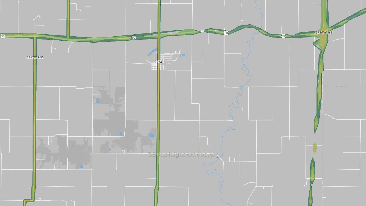 62849, IL Map of Noise Levels in 62849