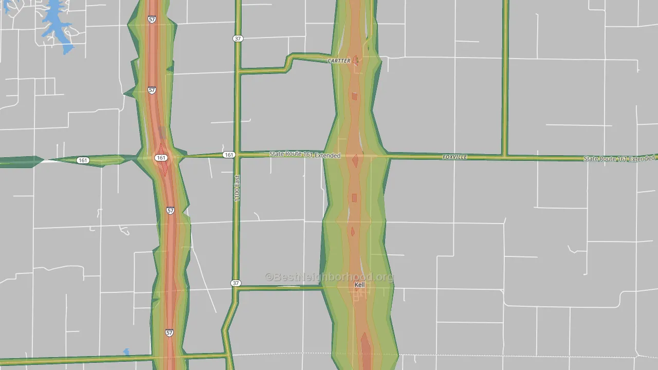 62853, IL Map of Noise Levels in 62853