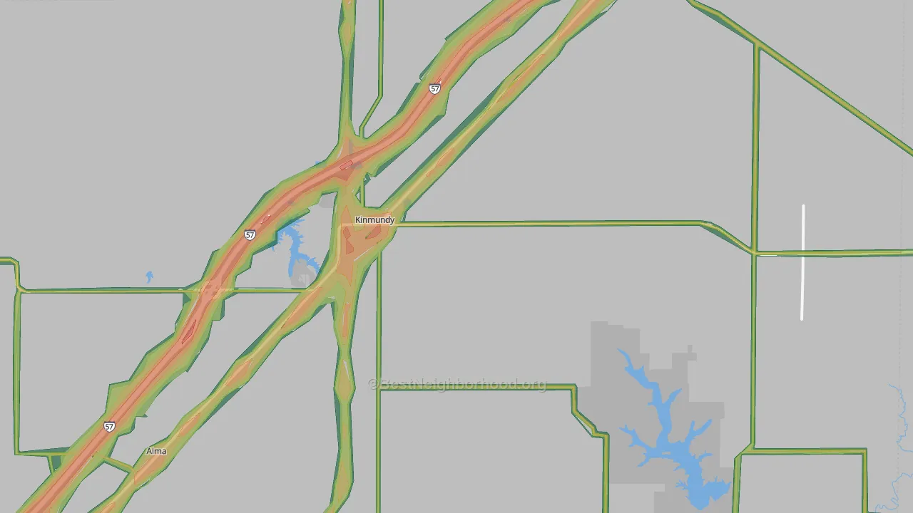 62854, IL Map of Noise Levels in 62854