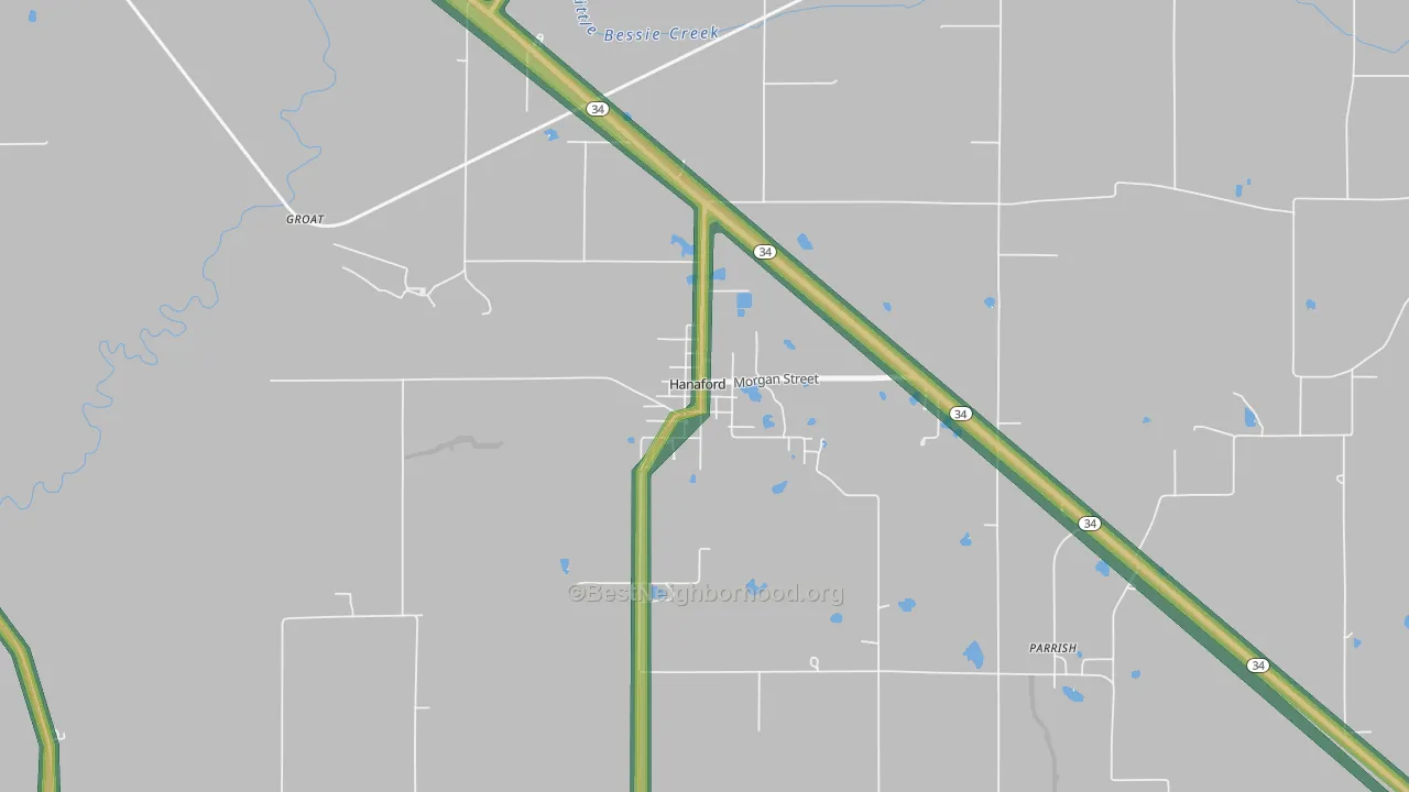 62856, IL Map of Noise Levels in 62856