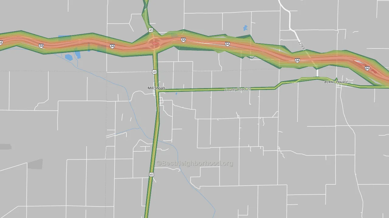 62862, IL Map of Noise Levels in 62862