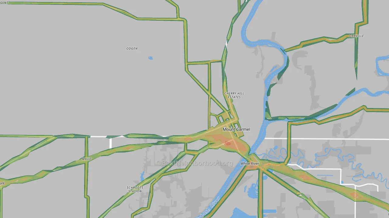 62863, IL Map of Noise Levels in 62863