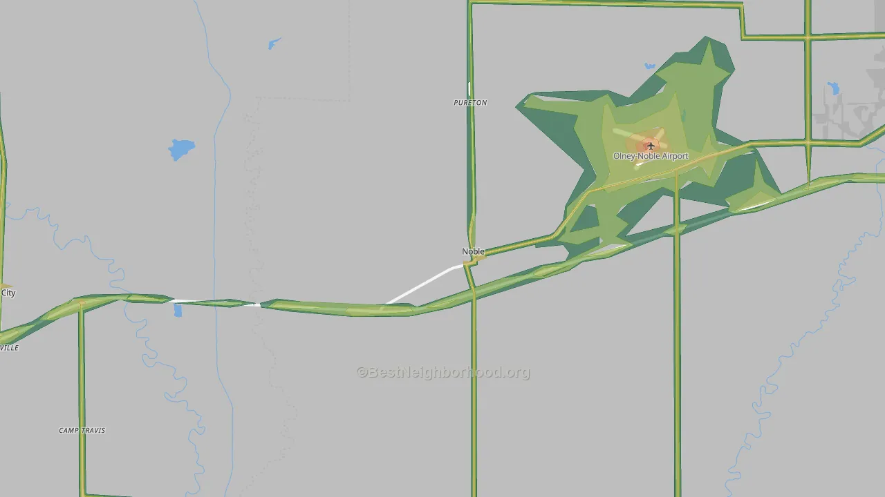 62868, IL Map of Noise Levels in 62868