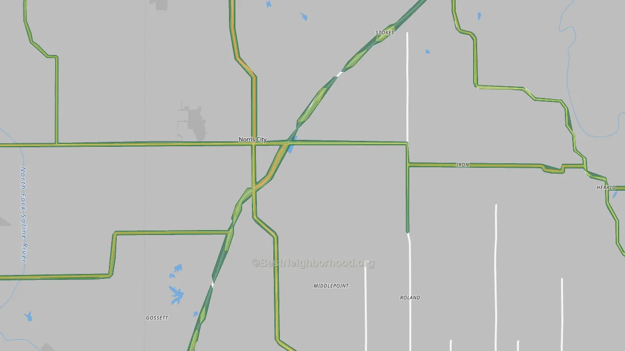 62869, IL Map of Noise Levels in 62869