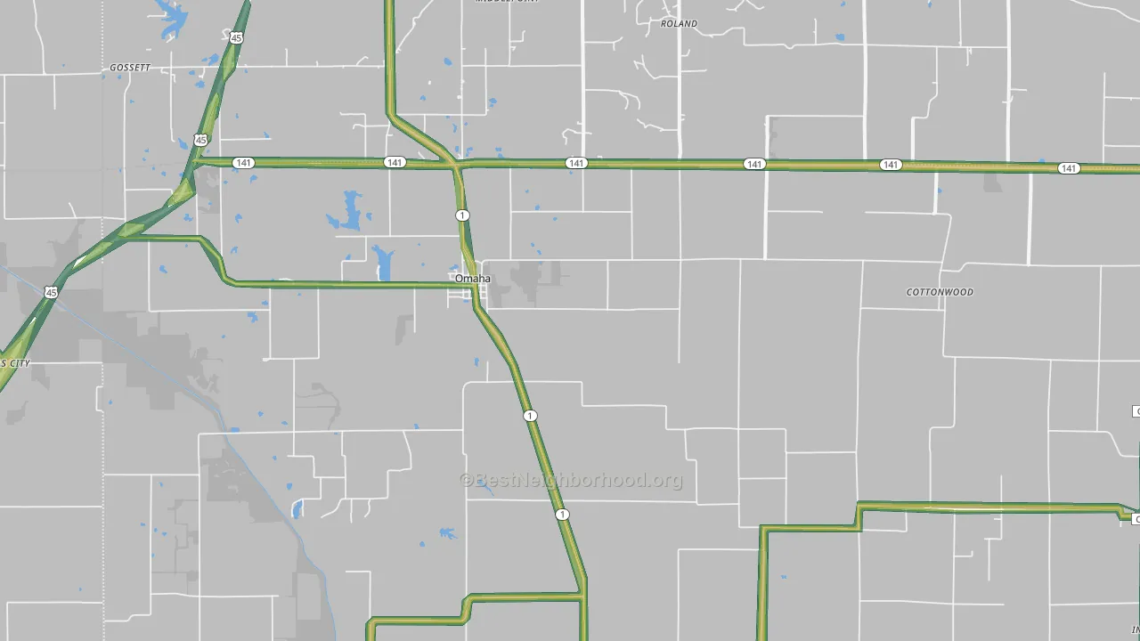 62871, IL Map of Noise Levels in 62871