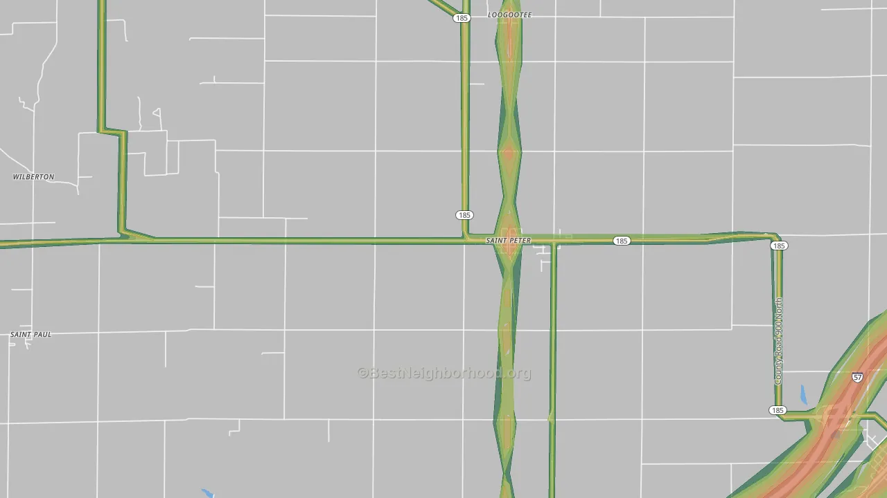 62880, IL Map of Noise Levels in 62880