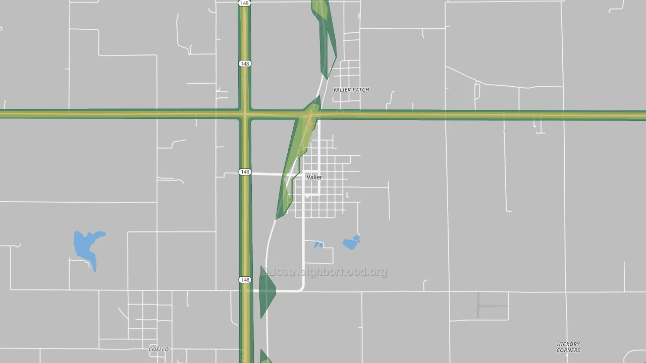 62891, IL Map of Noise Levels in 62891