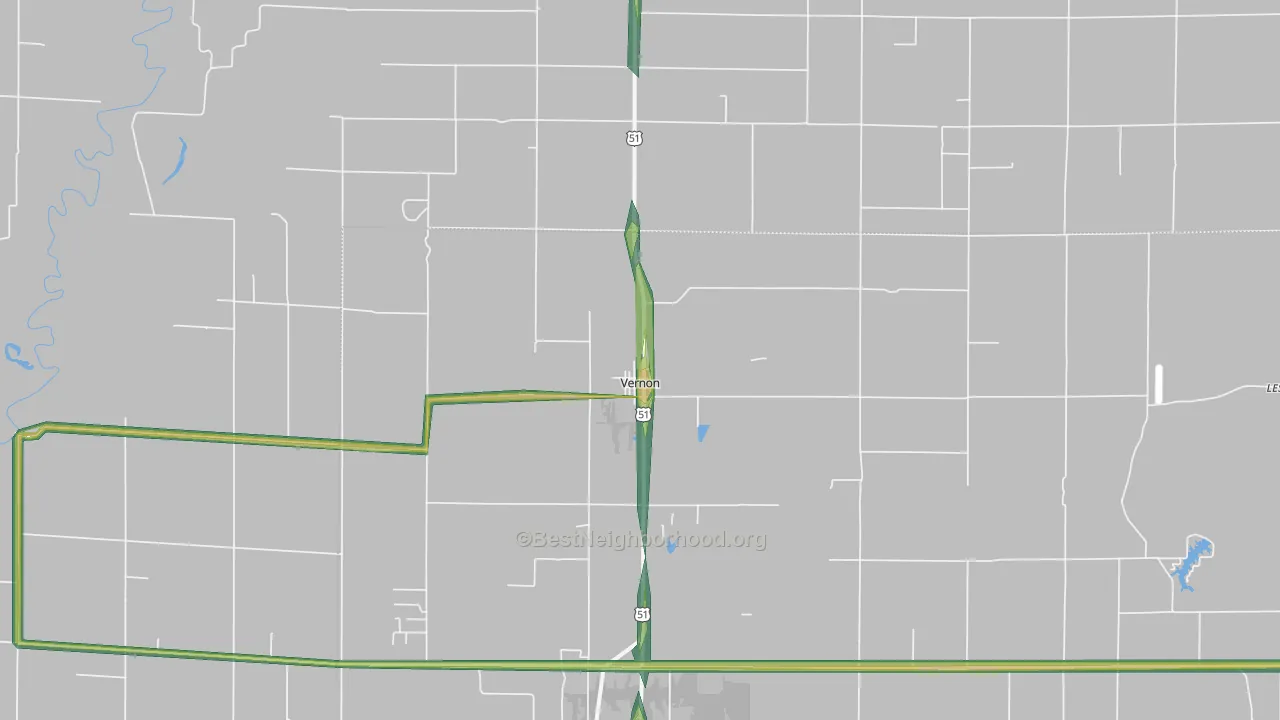 62892, IL Map of Noise Levels in 62892