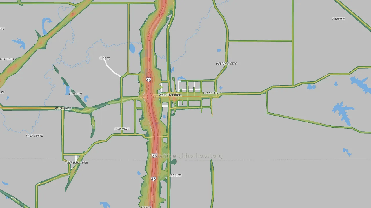 62896, IL Map of Noise Levels in 62896