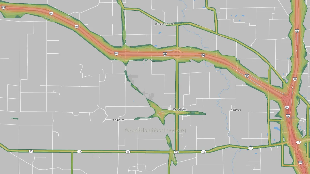 62898, IL Map of Noise Levels in 62898