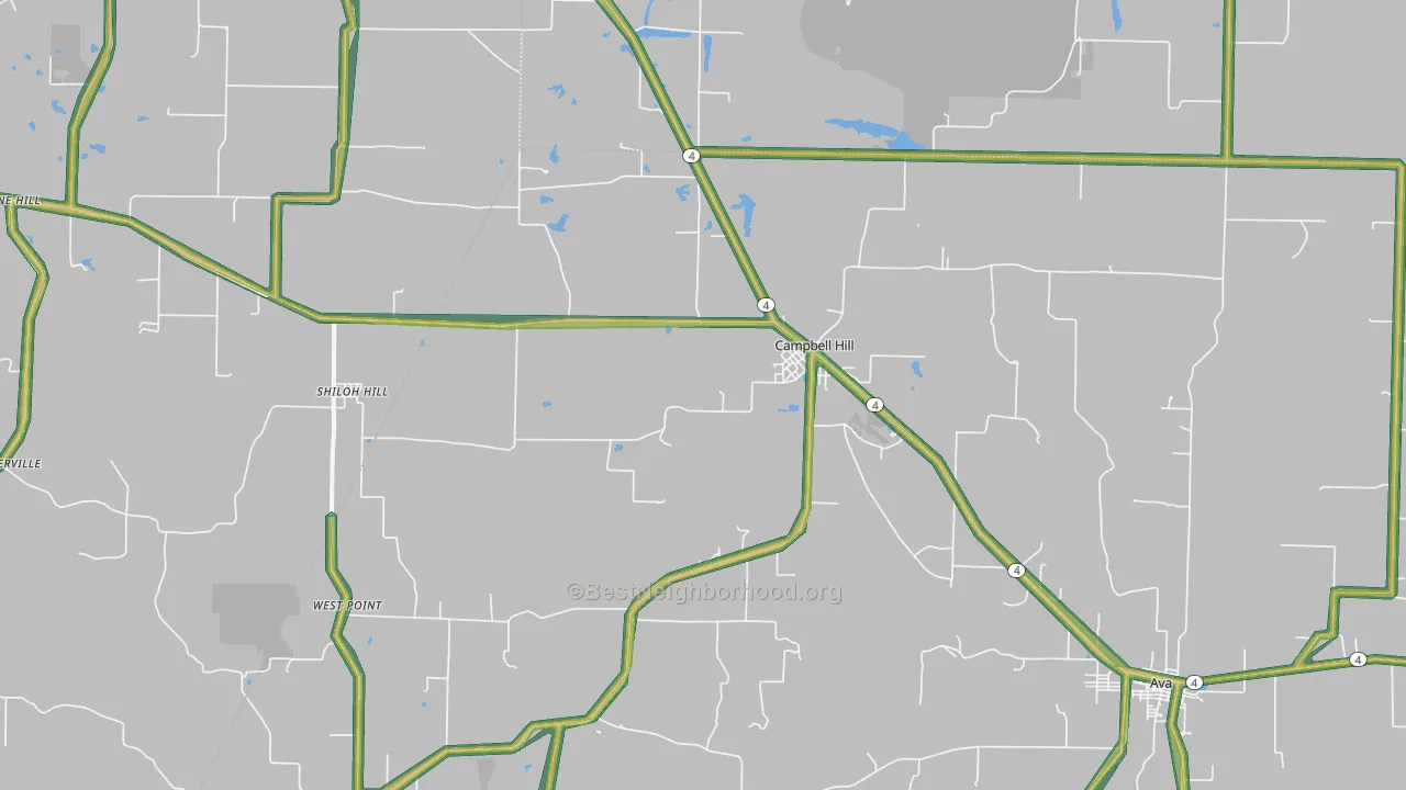 62916, IL Map of Noise Levels in 62916