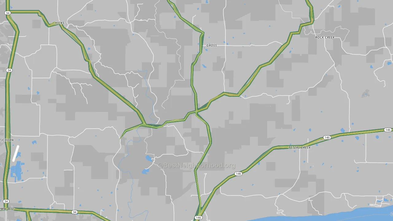 62931, IL Map of Noise Levels in 62931