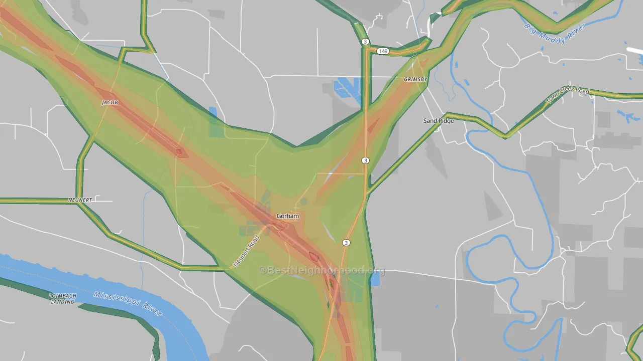 62940, IL Map of Noise Levels in 62940