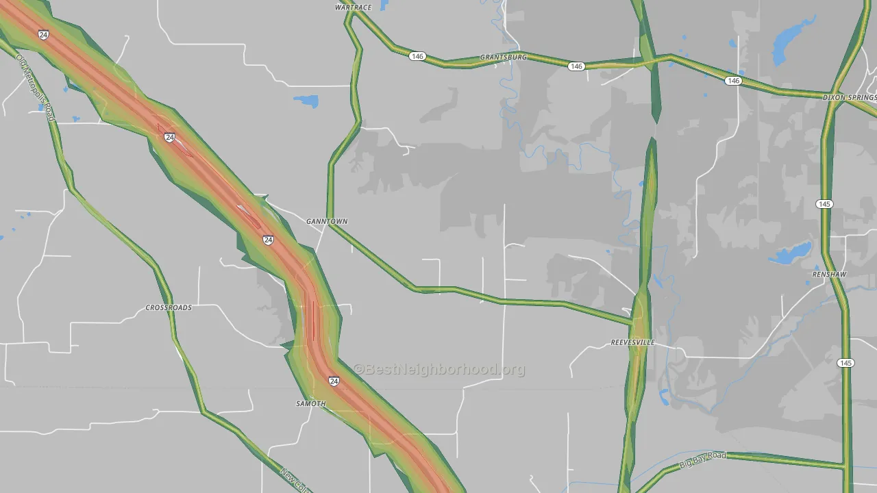 62943, IL Map of Noise Levels in 62943
