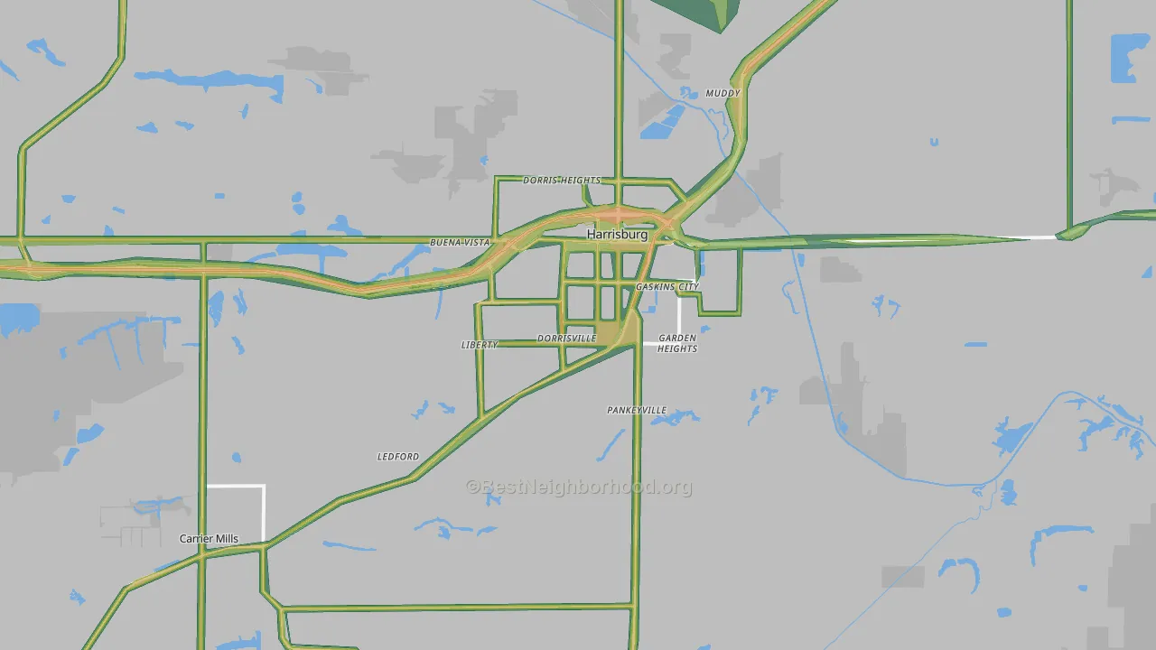 62946, IL Map of Noise Levels in 62946